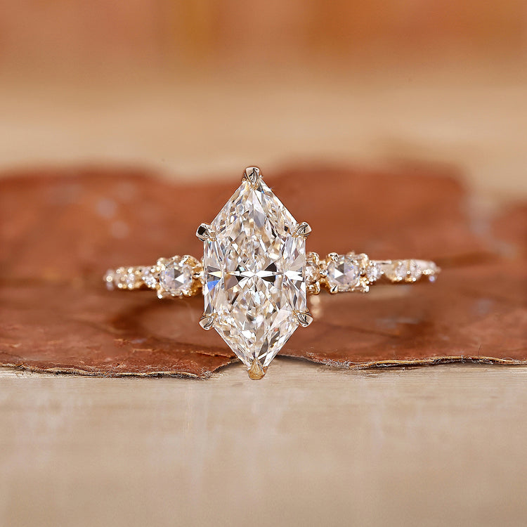 Dutch Marquise Diamond Ring with pave setting ring