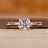 Yellow gold round diamond engagement ring