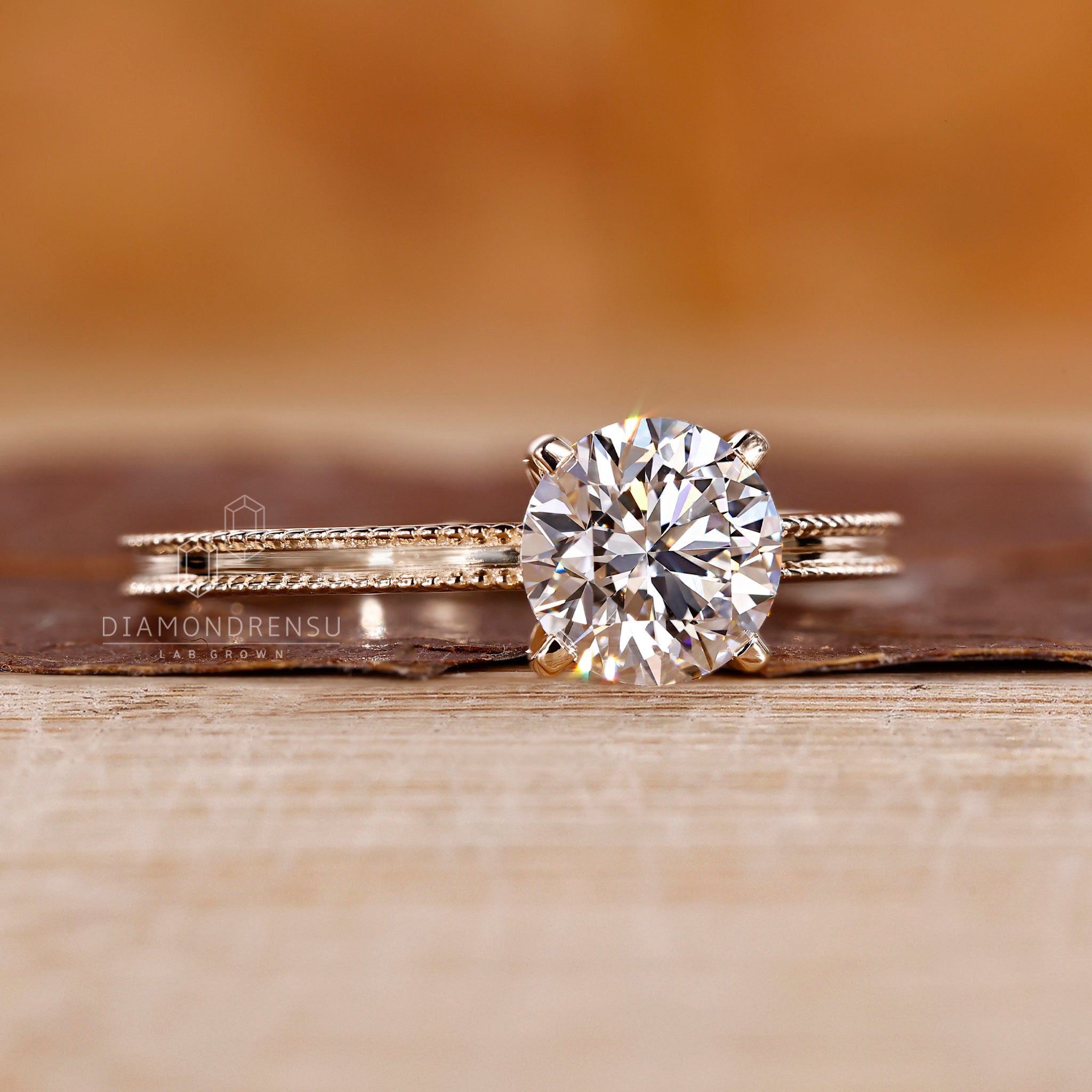 IGI certified lab grown round diamond ring