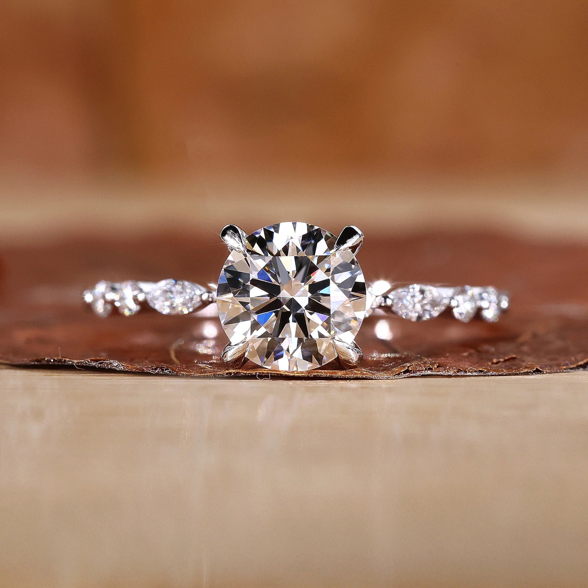 White Gold Round Diamond Ring