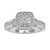 Double halo ring with round cut diamond and pave setting.
 Double halo ring with round cut diamond and pave setting.
