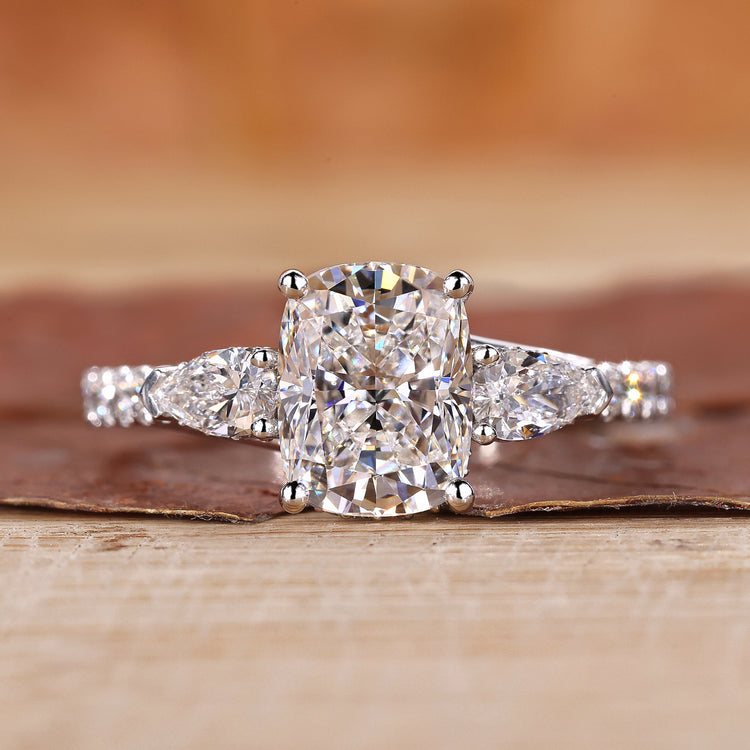 3 Stone Diamond Ring with 4 prong ring