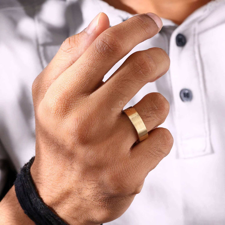 Wedding bands for men with a unique and durable finish.