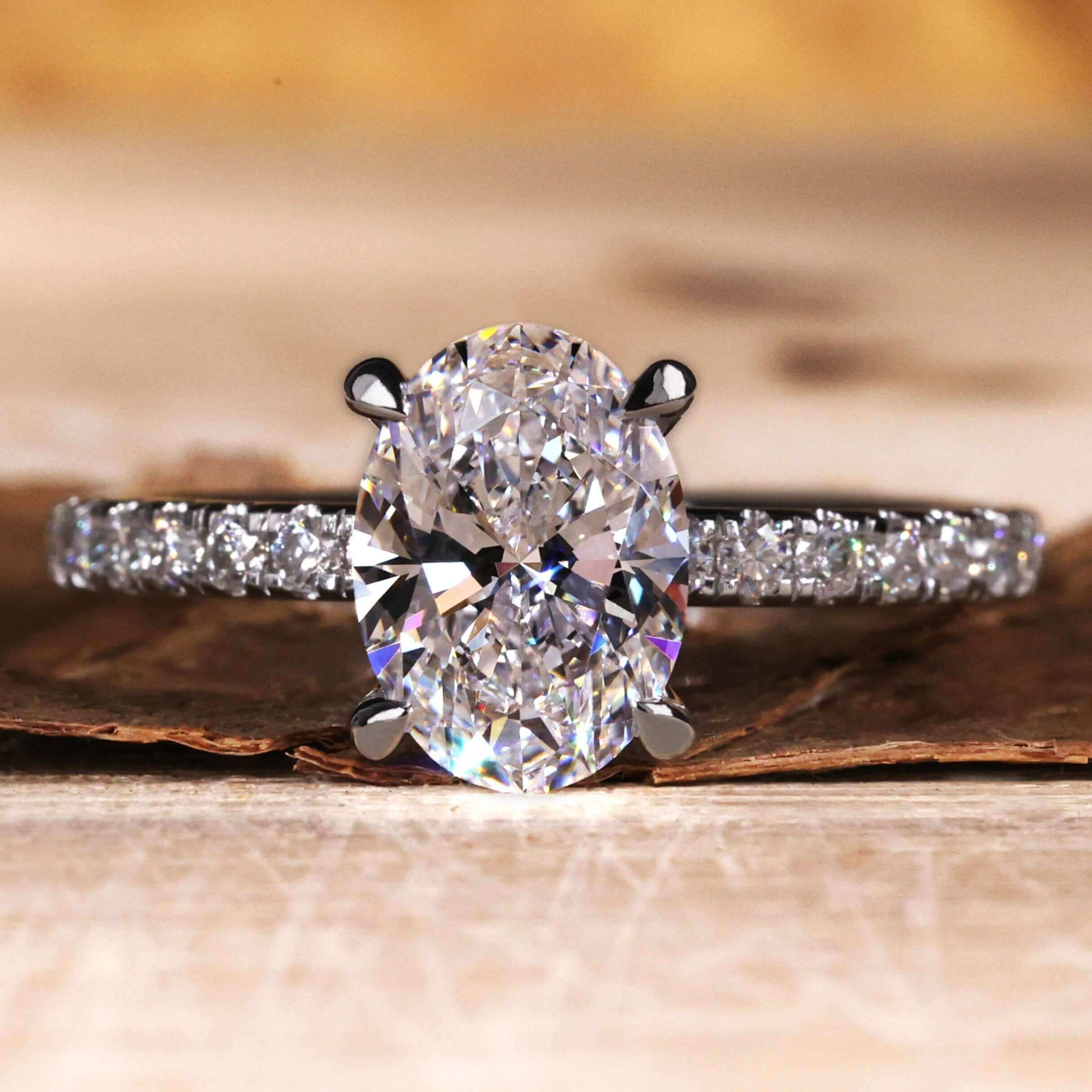 Oval Lab Diamond Engagement Ring with a sleek design and timeless elegance.