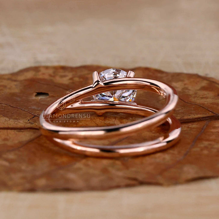 Solitaire diamond ring crafted with precision for a lab-grown diamond.