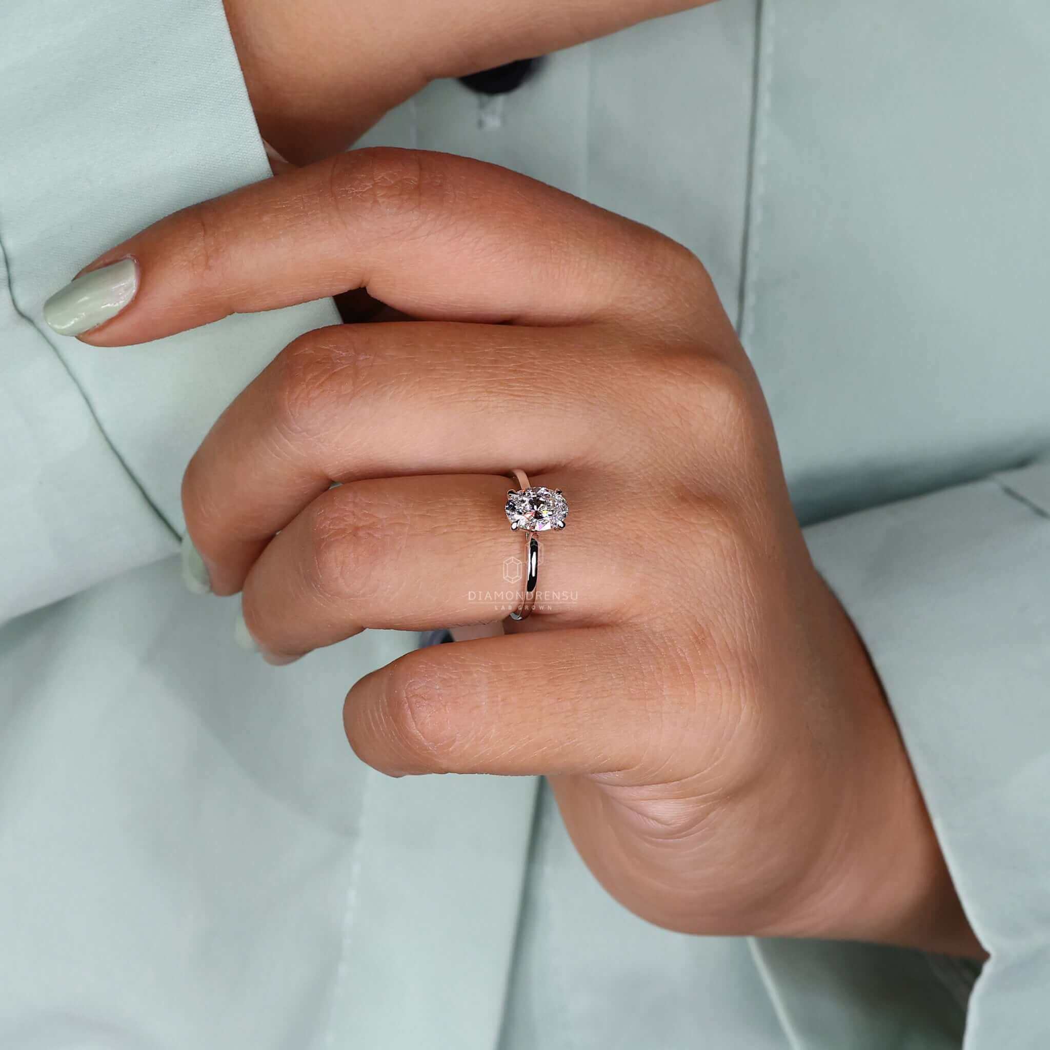 Diamond solitaire ring designed in white gold for a modern yet elegant look.