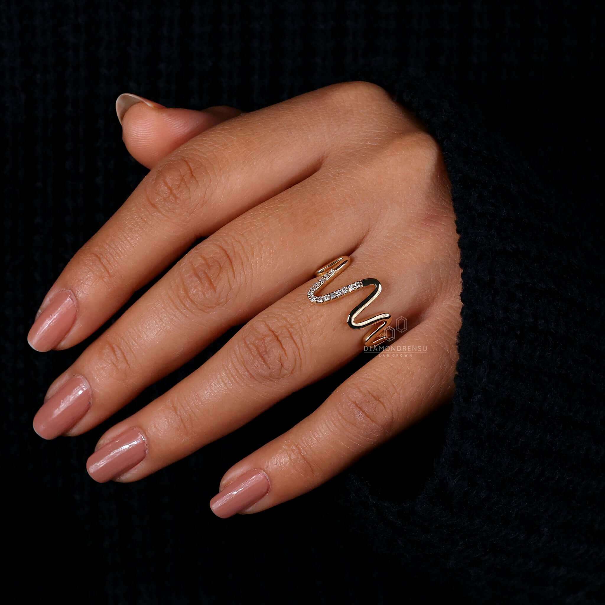 Heartbeat ring design capturing romance in every detail.