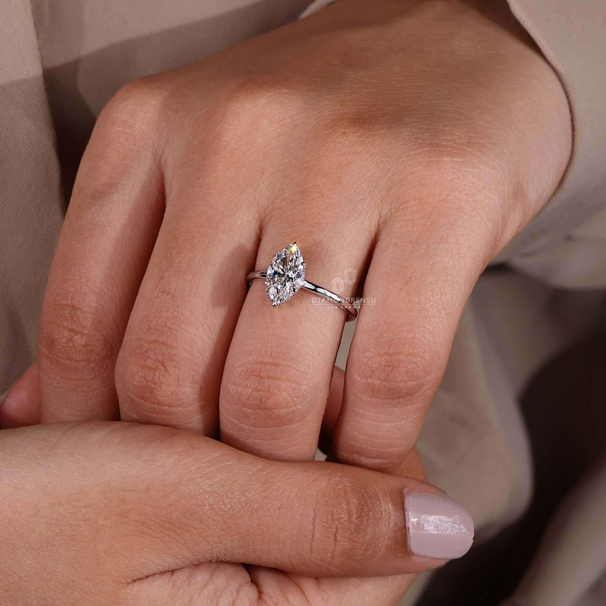 Solitaire ring with an elegant 6 prong claw setting.