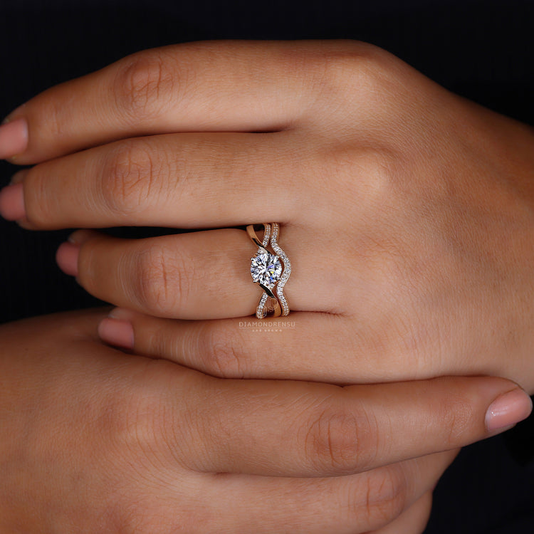 Wave eternity wedding band.