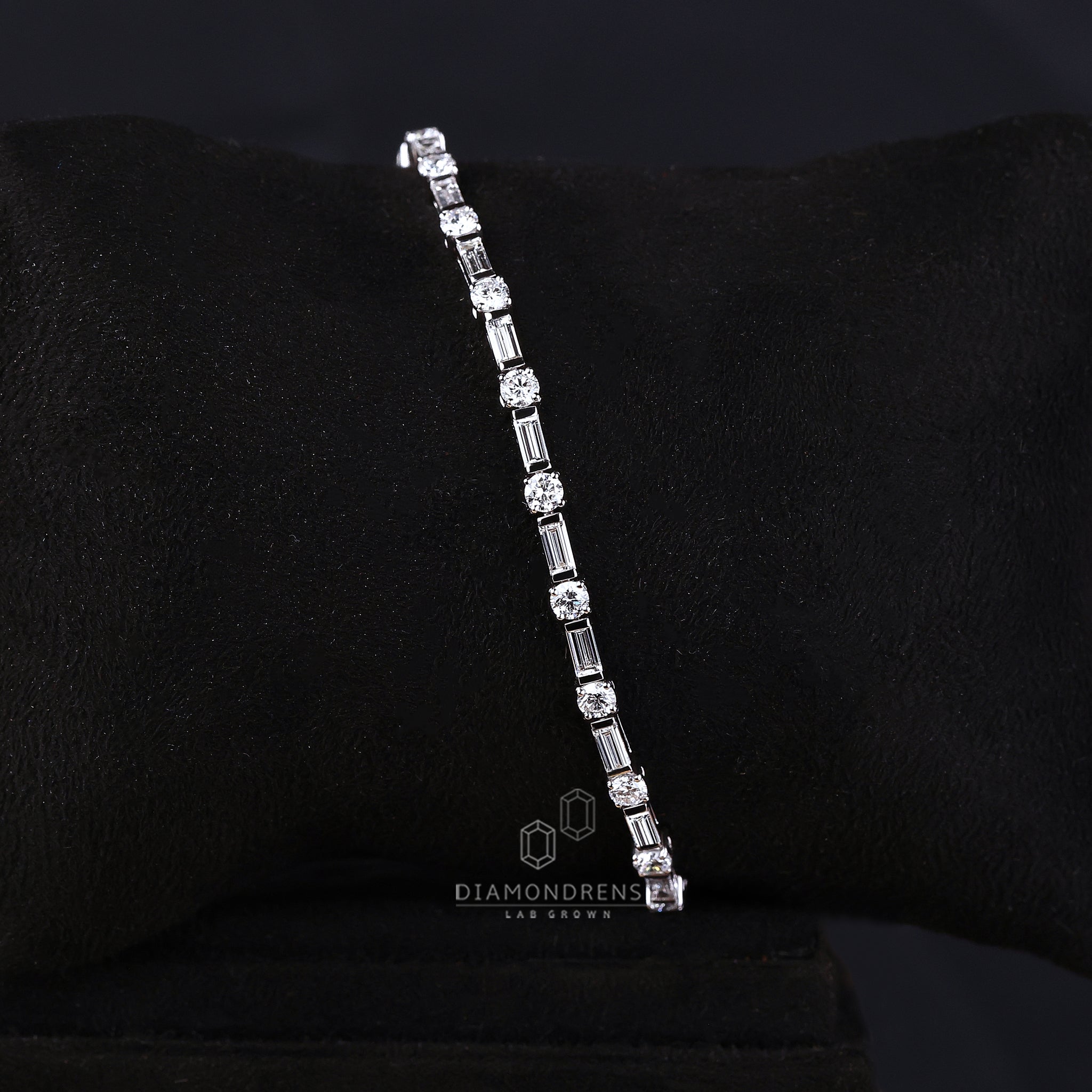 Handmade bracelet from Diamondrensu UK using ethical diamonds in white gold.
