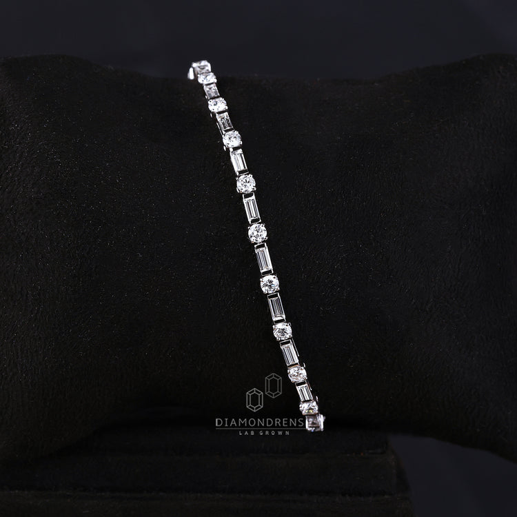 Handmade bracelet from Diamondrensu UK using ethical diamonds in white gold.