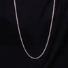 Diamond tennis necklace crafted in rose gold with round diamonds.