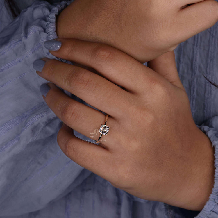 Solitaire diamond ring crafted with an elegant 4 prong claw setting for timeless brilliance.