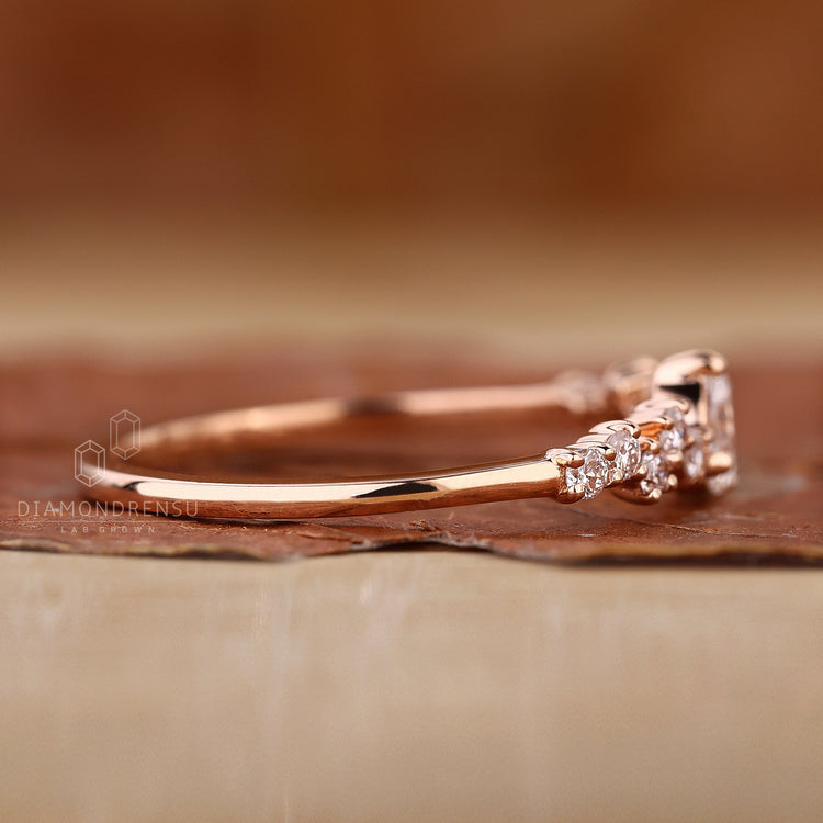 Round diamond ring with 4 prong setting.