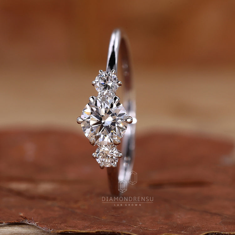 IGI certified 3 stone diamond ring.