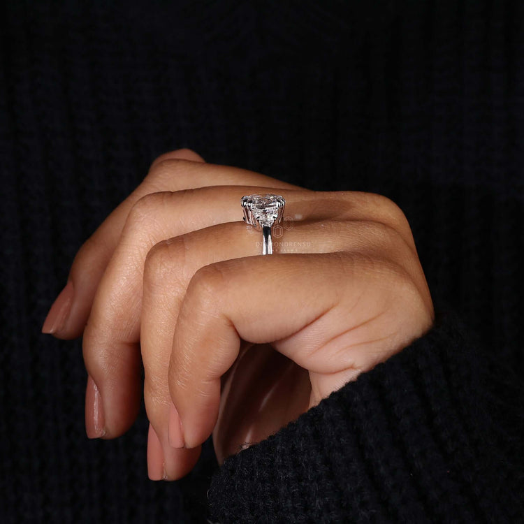 3 diamond ring featuring oval diamond with handmade details, ideal for a unique diamond ring uk design.