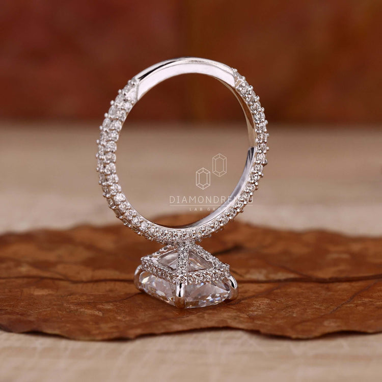 Radiant diamond ring crafted in the UK for a timeless look.