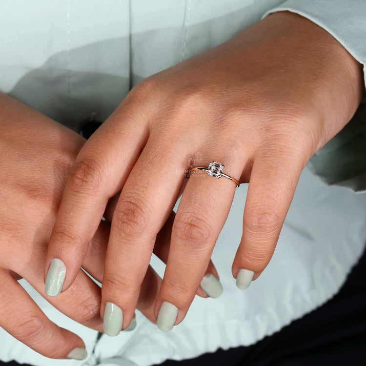 Solitaire Engagement Ring in white gold for modern elegance.