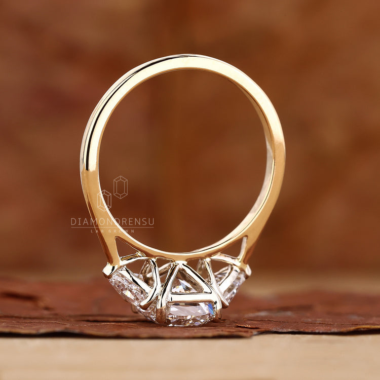 Handmade ring featuring trillion cut diamond ring
