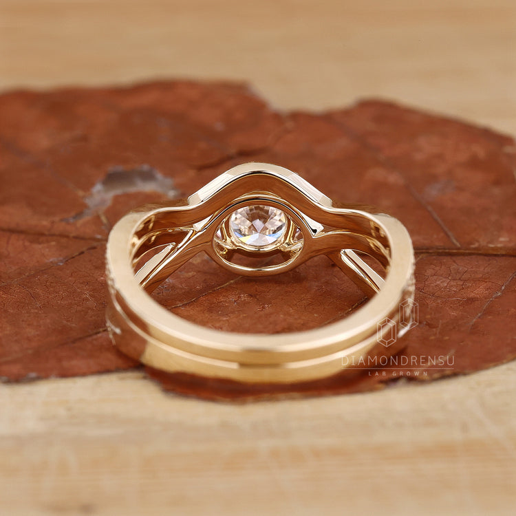 Stackable diamond bridal ring set.