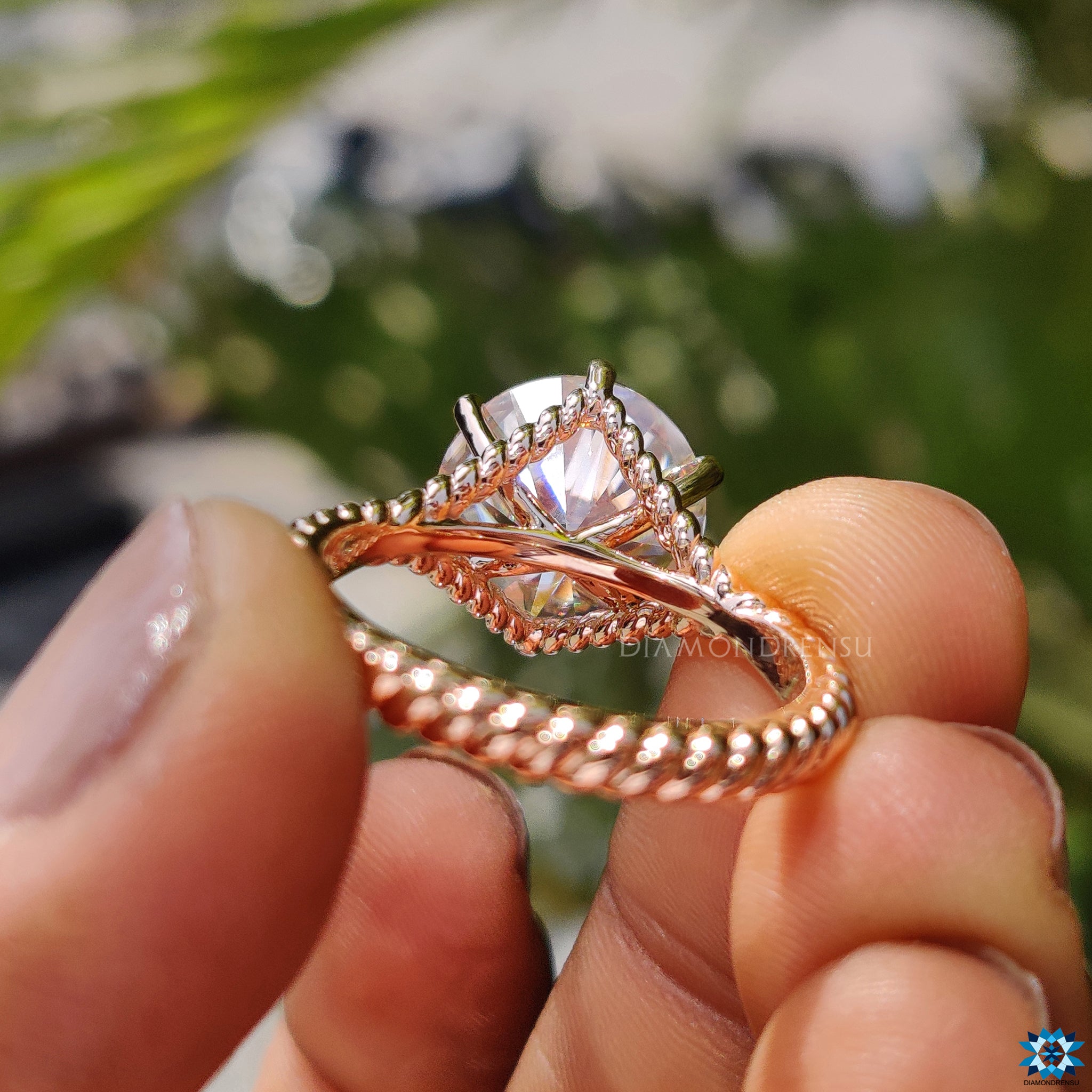 Round cut solitaire ring crafted for UK engagement ring collection.