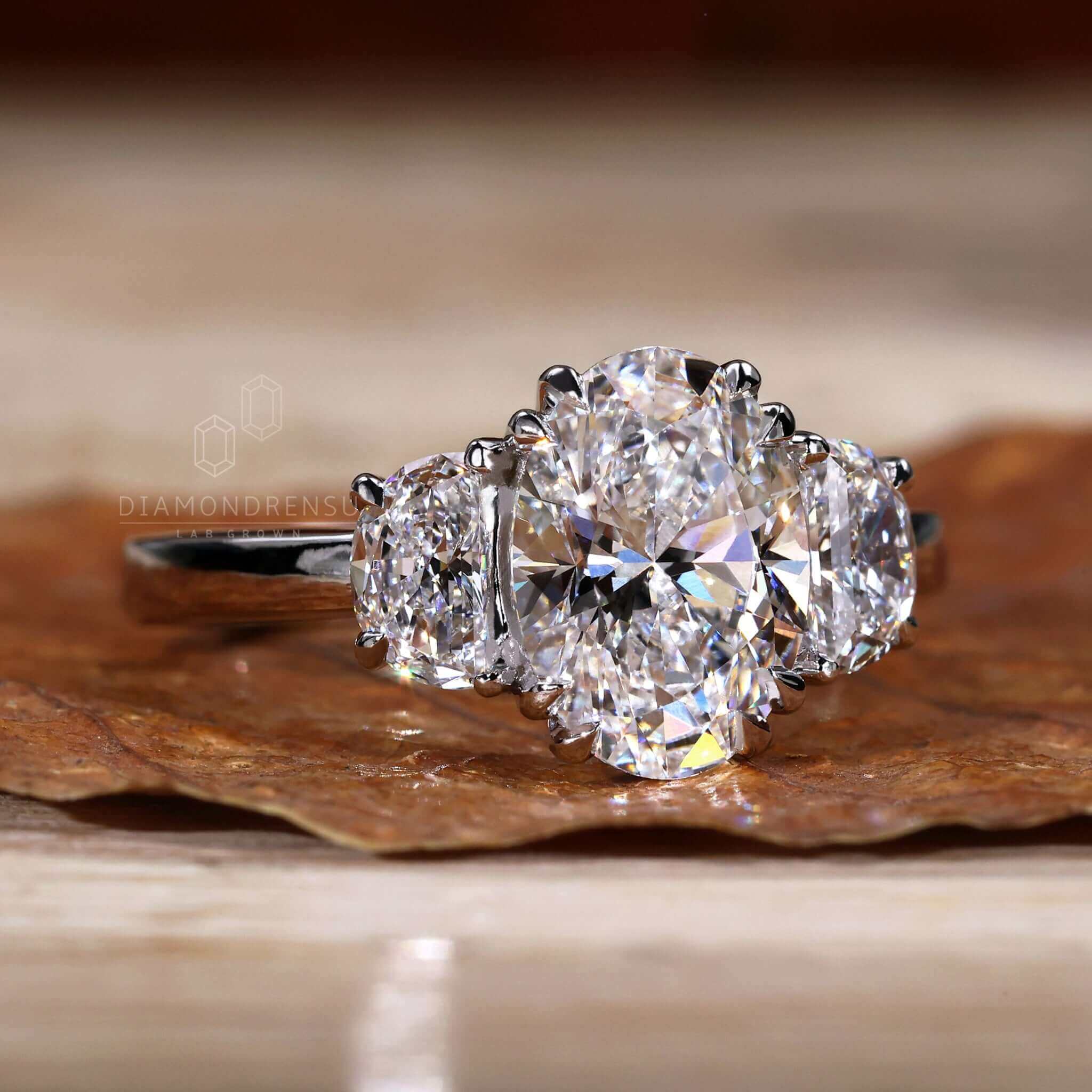 Oval diamond paired with a double claw prong setting, making it a standout uk engagement ring for women.