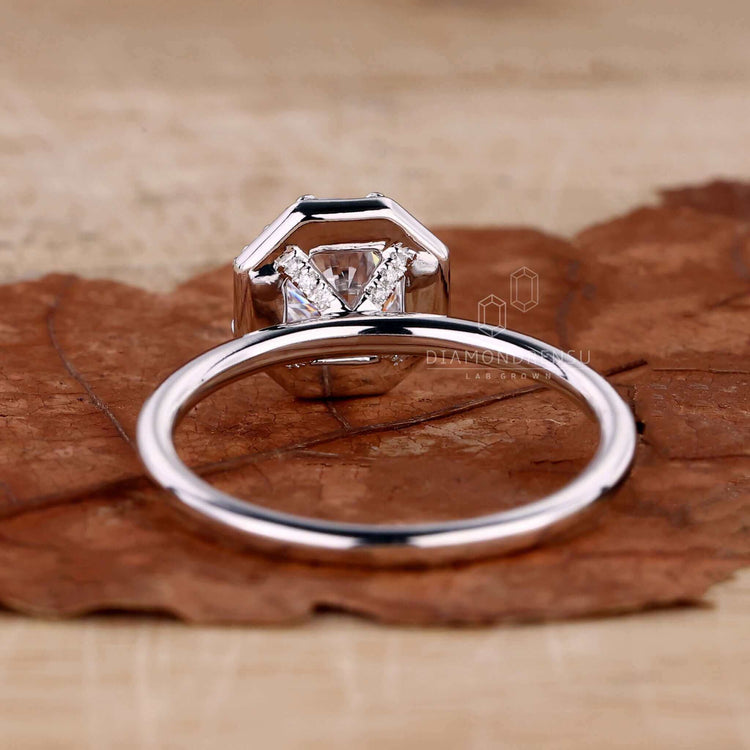Claw prong ring crafted with a cathedral setting, offering elegance and durability for UK engagement ring traditions.