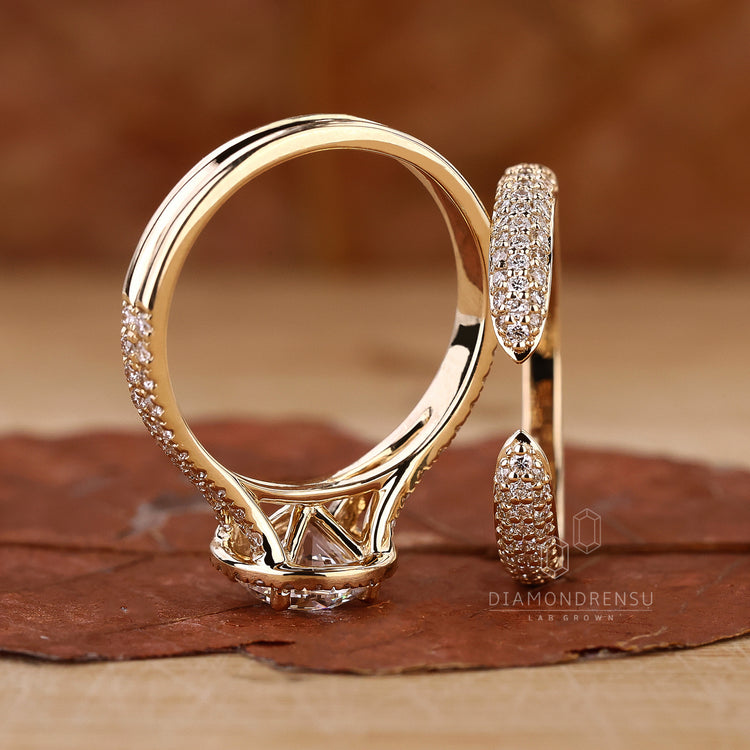 Three row pave diamond wedding band.