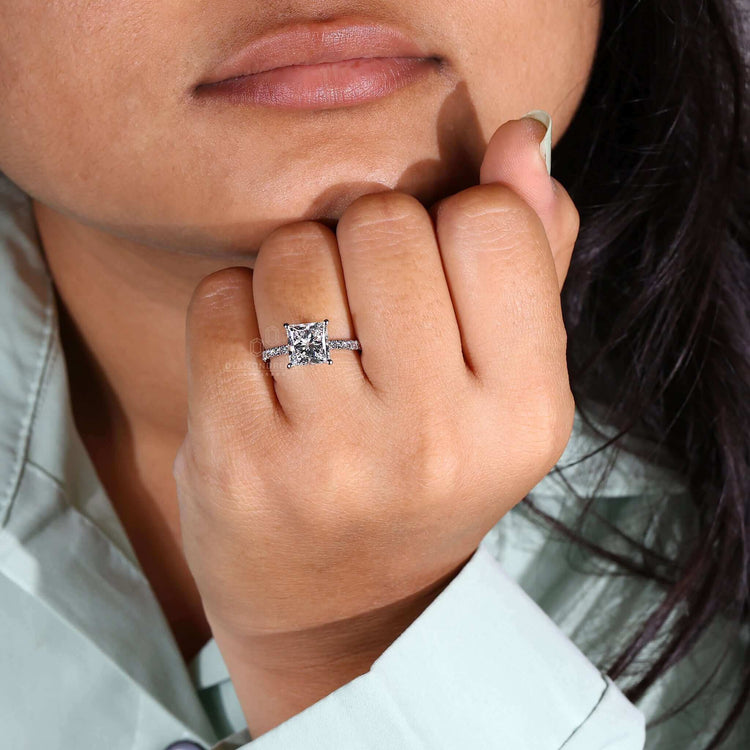 Exquisite princess cut engagement ring showcasing stunning craftsmanship.