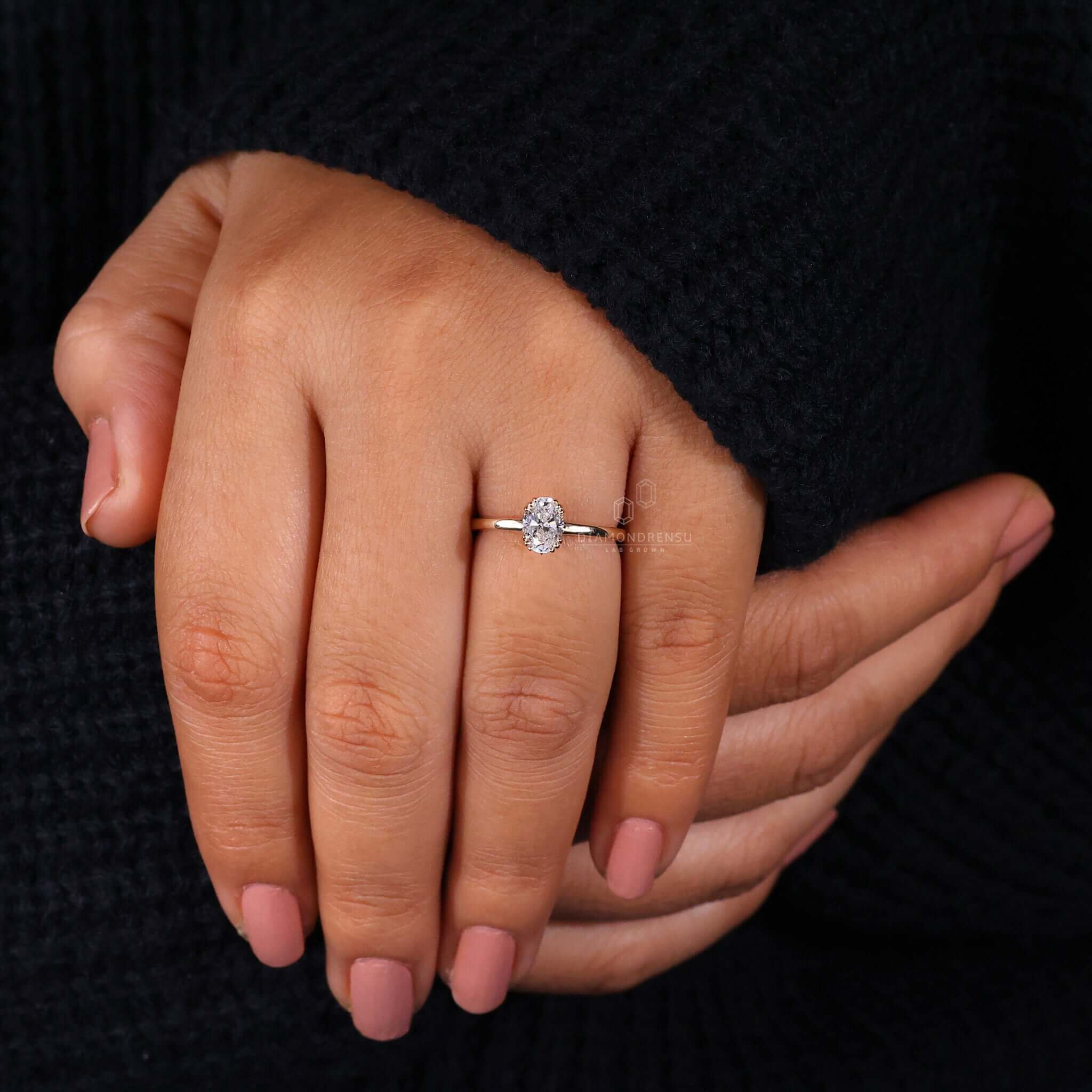 Handmade oval shaped ring crafted with precision and care.