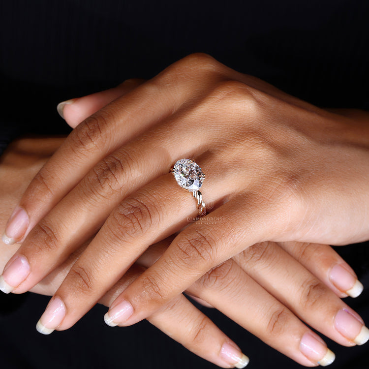Twisted Shank engagement ring with east west engagement ring