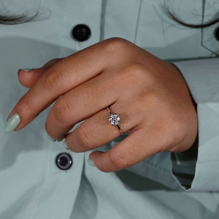 Stunning hidden halo engagement ring with a modern twist.