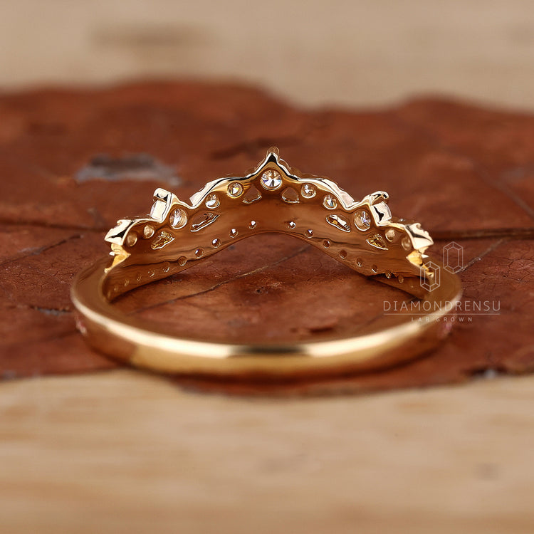 Pink round diamond half eternity wedding band.