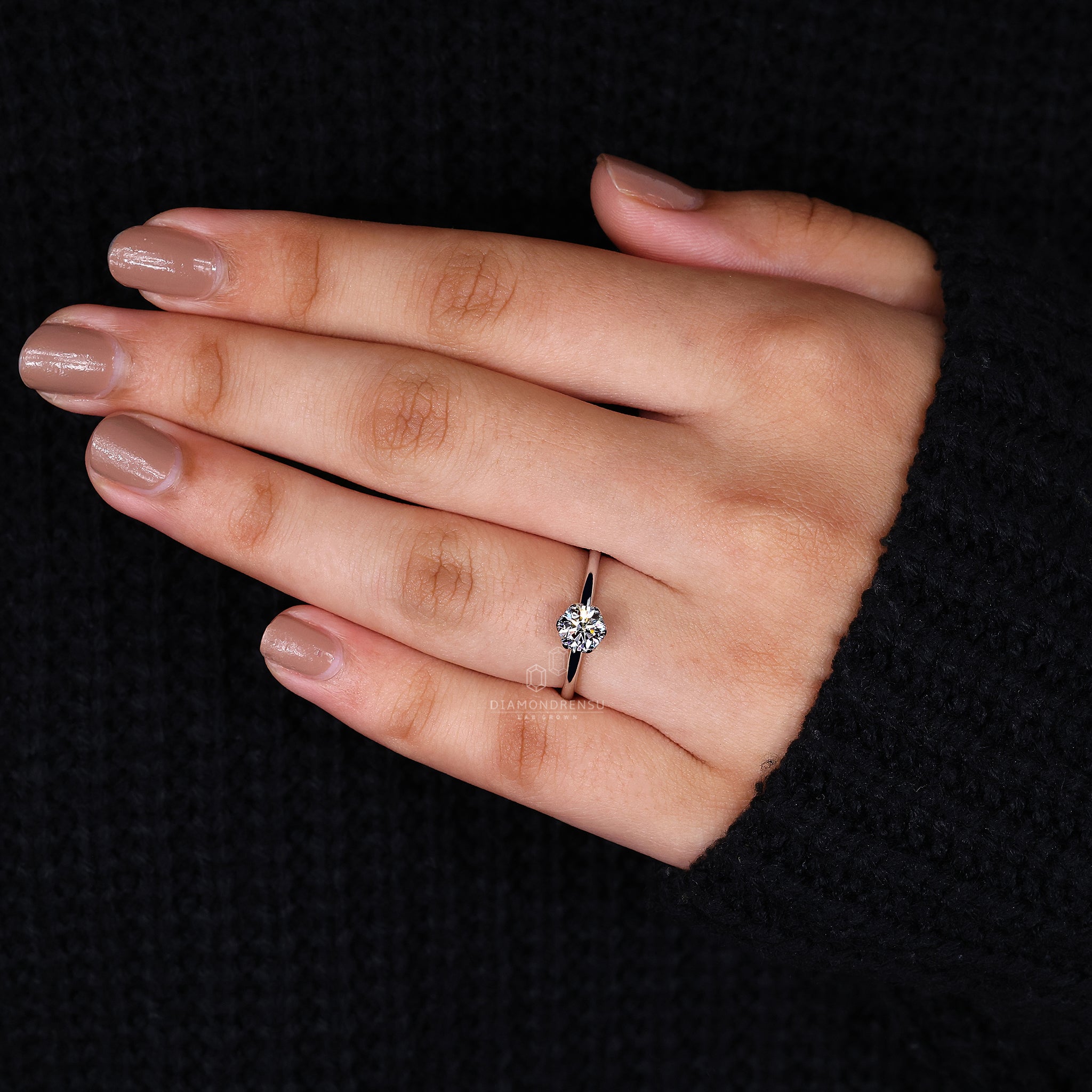 Custom engagement ring designed as simple engagement ring.