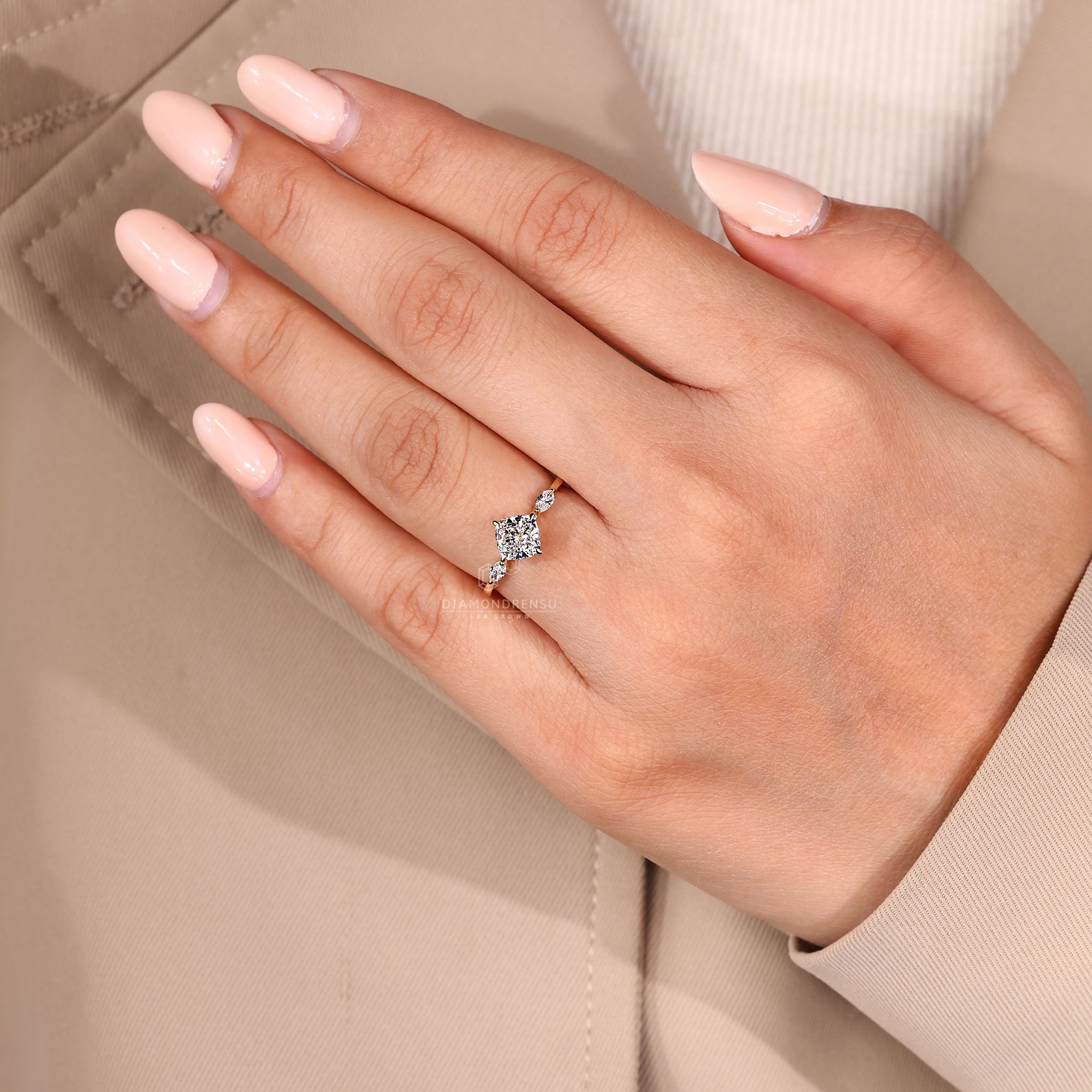 Lab grown diamond with excellent clarity and shine.