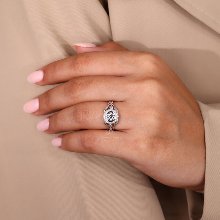 Bezel Setting with milgrain ring detail.