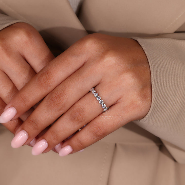 Half Eternity Wedding band in white gold