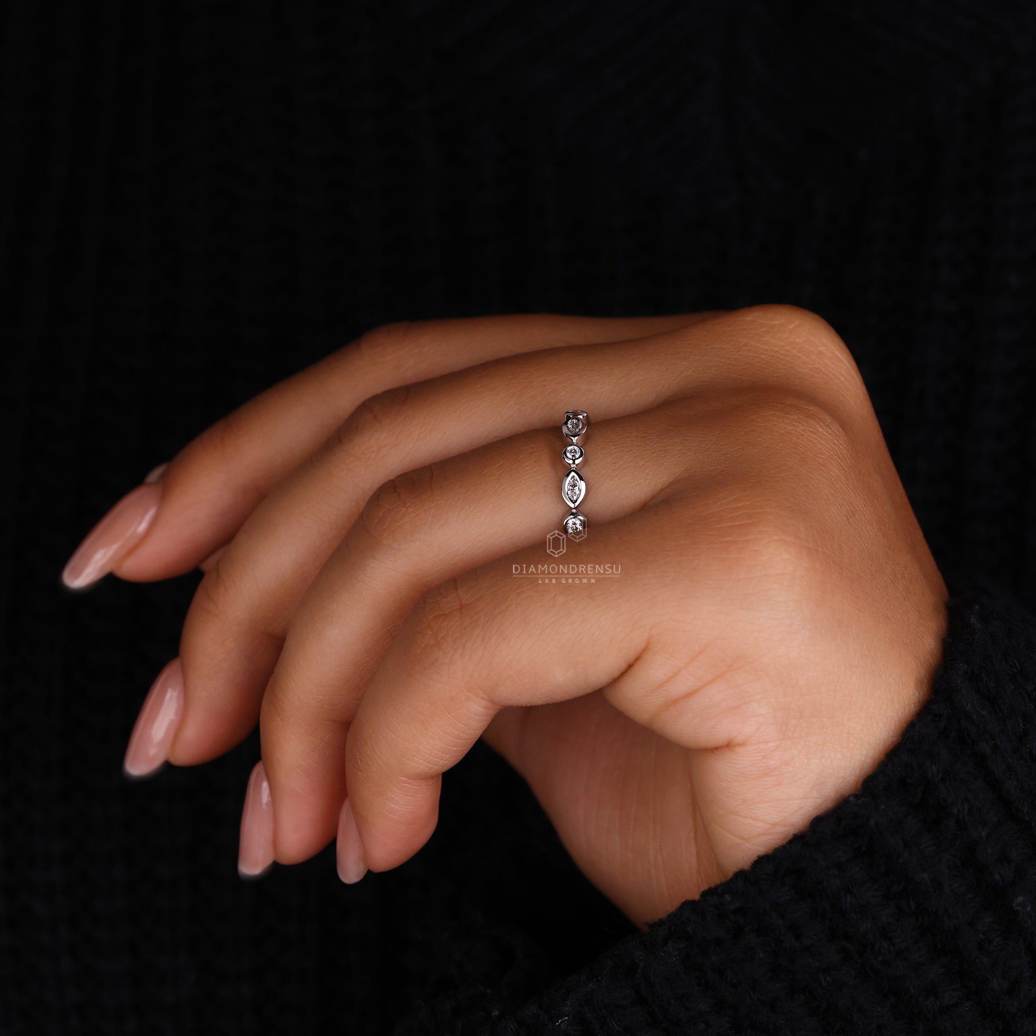 Simple wedding band crafted from white gold in a clean modern style.