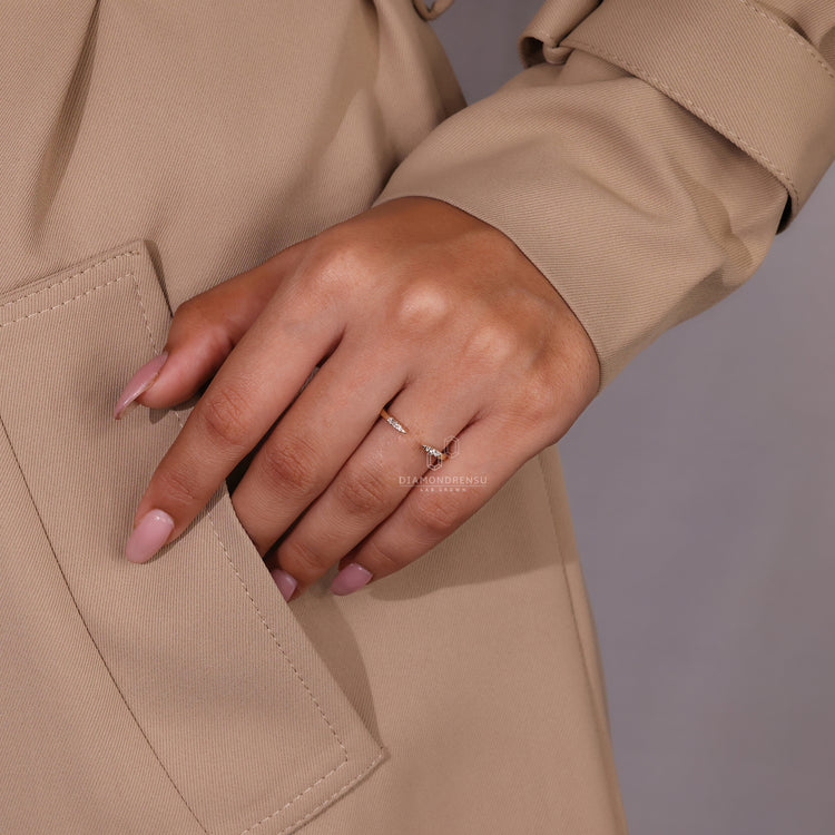 Open Gap Wedding Band in yellow gold