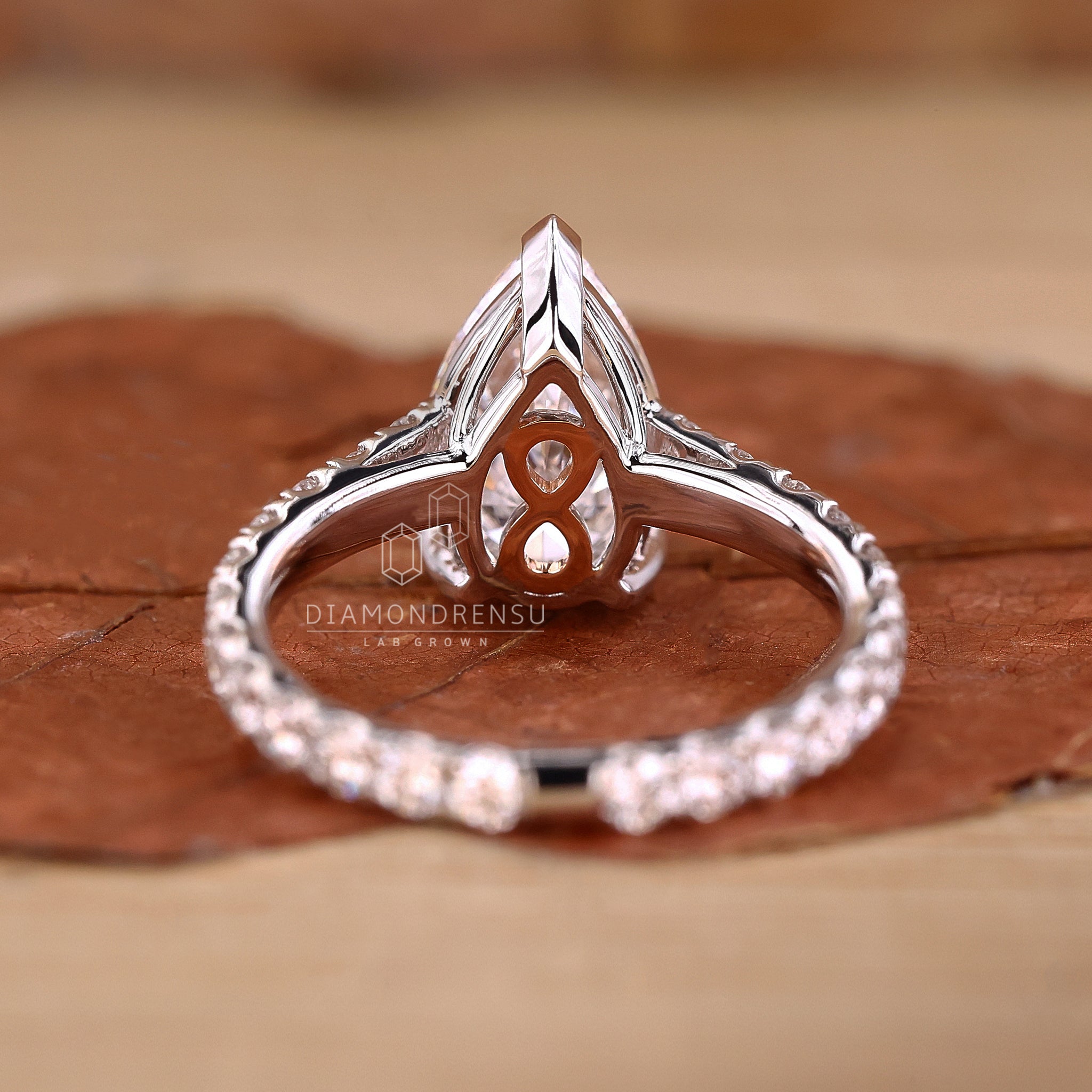 Pave band engagement ring designed to shine with every angle.