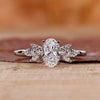 Oval engagement ring featuring a stunning oval diamond with a 4 prong claw setting and claw prong setting.