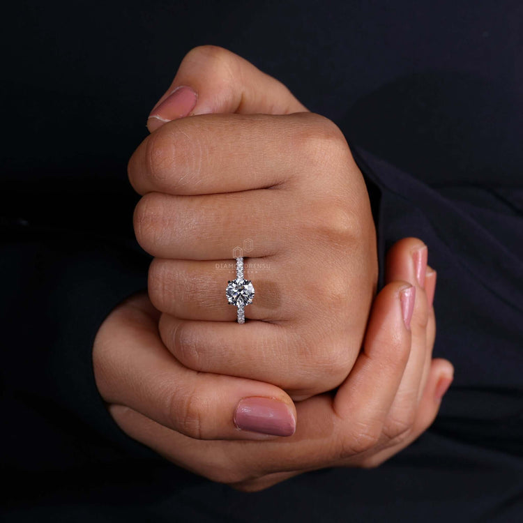 A beautiful double hidden halo engagement ring crafted for elegance and style.