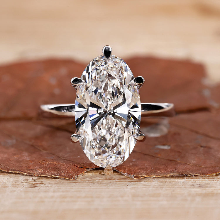 Moval Engagement Ring with 6 prong ring