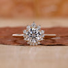 Diamond cluster ring with round diamond ring.