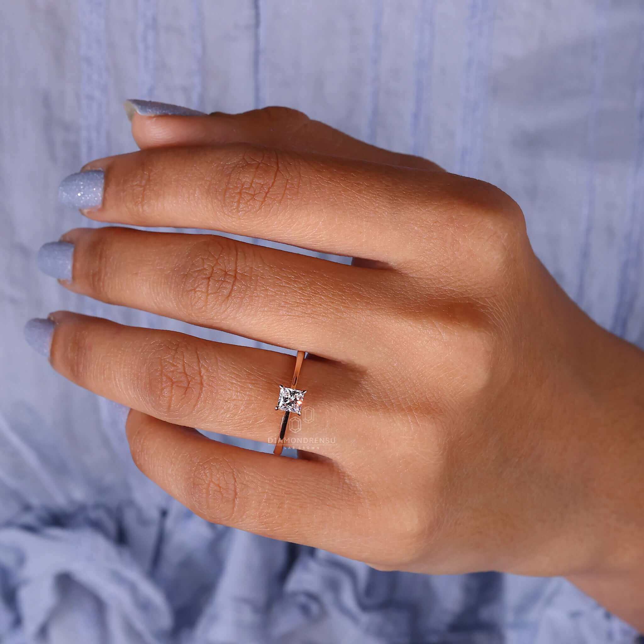 Simple solitaire ring in a claw prong setting for effortless beauty.