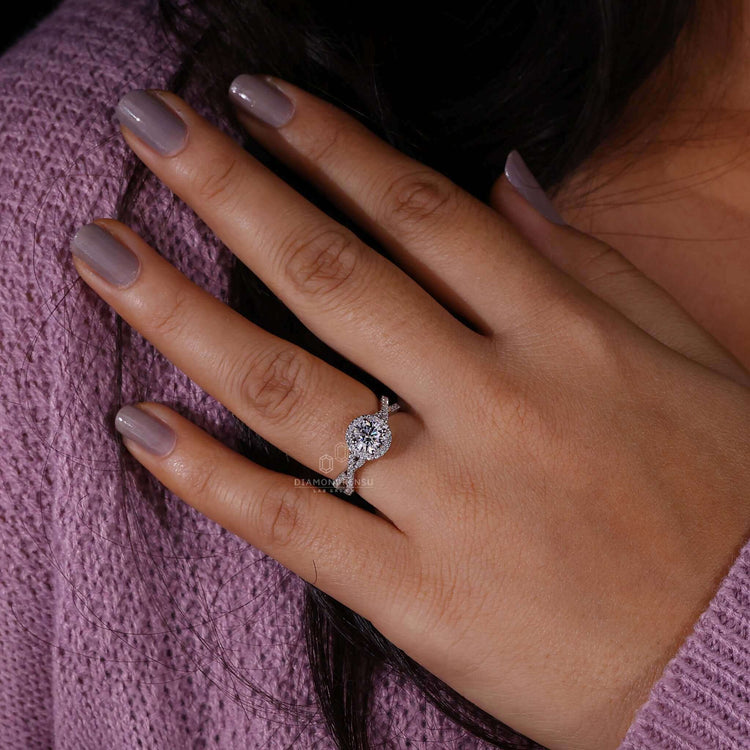 Exquisite twisted engagement ring, ideal for ladies seeking unique and stylish jewellery.
