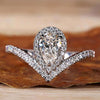 Pear Cut Engagement Ring featuring a halo ring setting for added brilliance, crafted with Lab Grown Diamond.