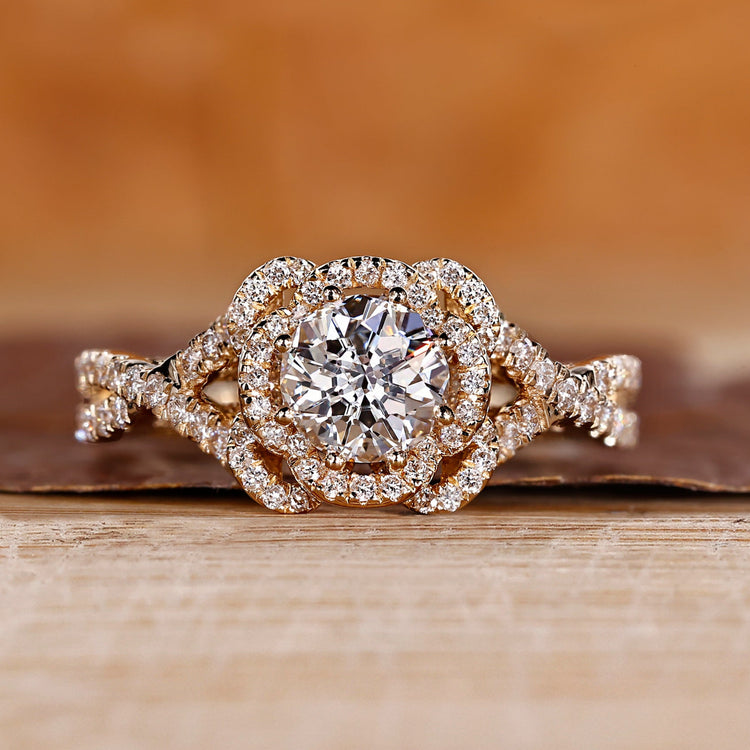 Jubilee cut diamond ring in white gold.