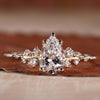 Yellow gold engagement ring featuring a pear shaped engagement ring design.