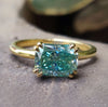 East West Engagement Ring, handmade ring, Double Claw Prong Setting